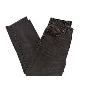 ZARA Wide Leg Cropped Jeans Black Size 10